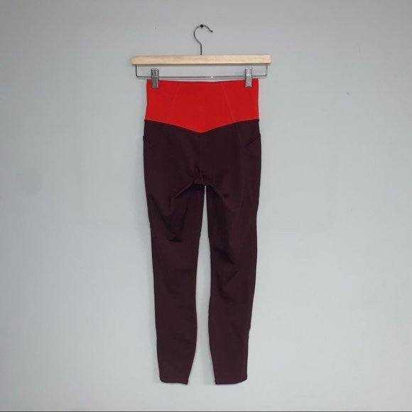 Athleta Leggings Size‎ Extra Small XS Burgundy Red Tenacity 7/8 Tight Powerlift - Picture 5 of 14